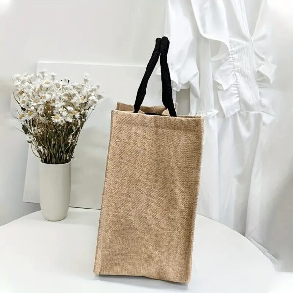 The Work Bag Print Burlap Tote Bag