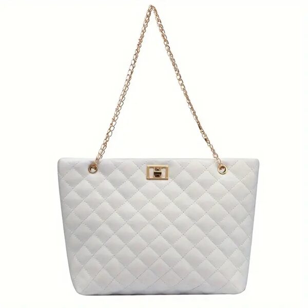 Stylish White Quilted Shoulder Bag